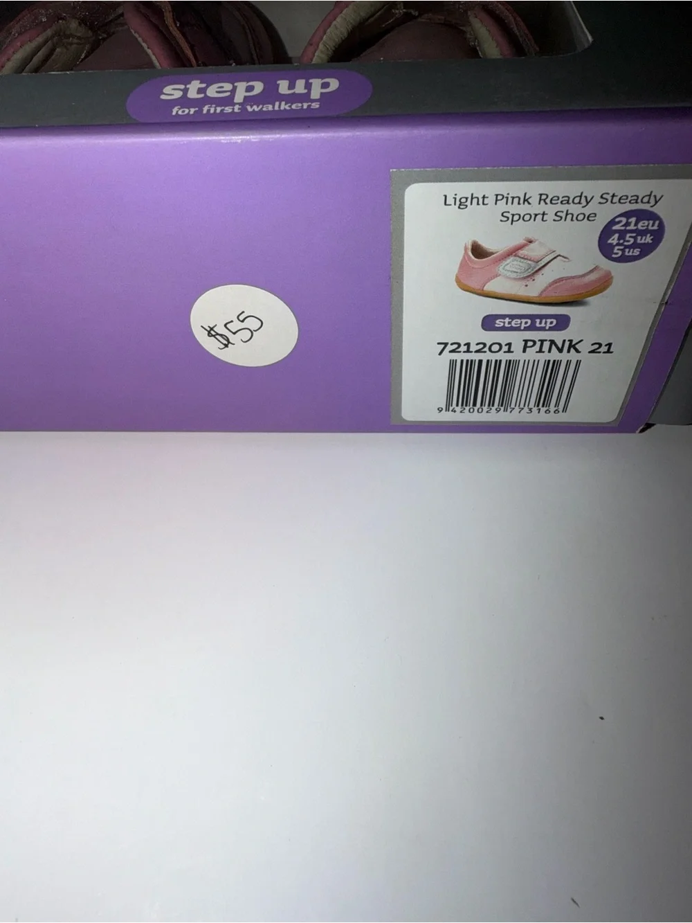 NWT Bobux Step Up Pink Leather First Walker Shoes | Size 5 US 21 EU
